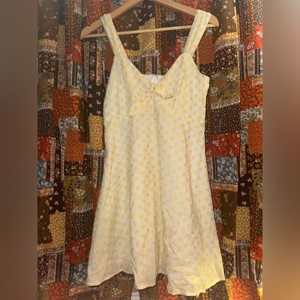 Blue Rain Yellow Floral Mini Dress